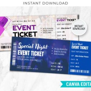 Event Ticket Canva Template