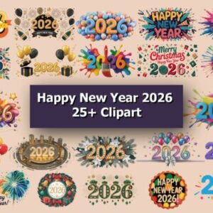 Happy New Year Clipart Bundle 2026 Happy New Year Clipart Bundle 2026