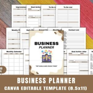 Business Planner Canva Template | Editable KDP Interior | Instant Download